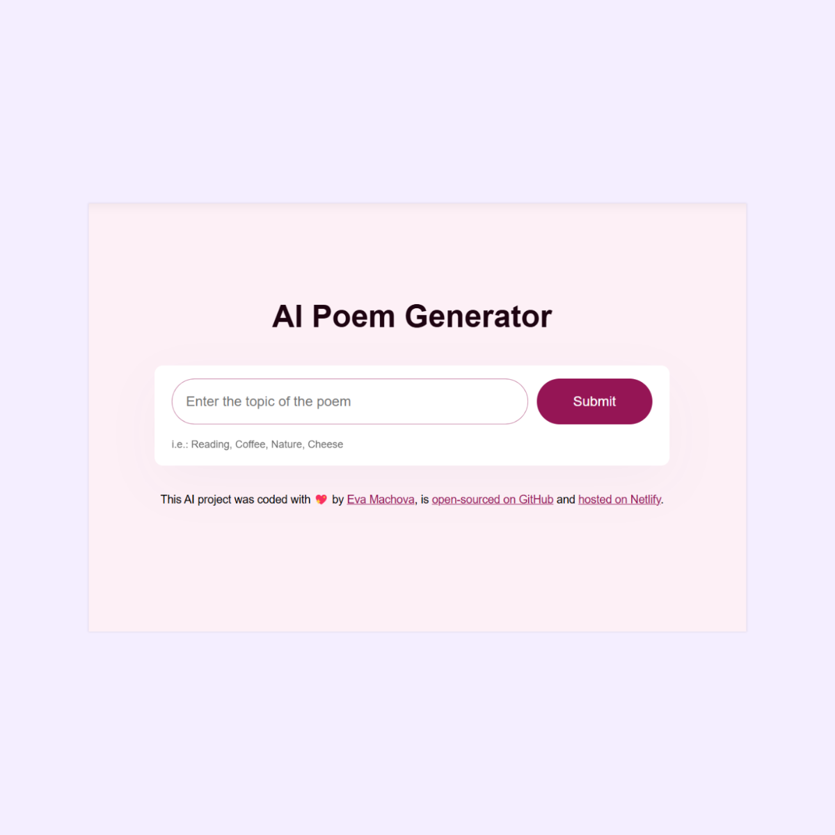 AI Poem Generator preview